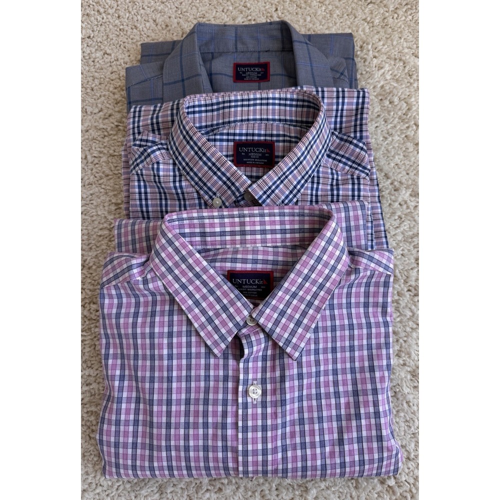 UNTUCKit Button Down Shirts Men Medium Multi Color Excellent Slim Fit Lot of 3